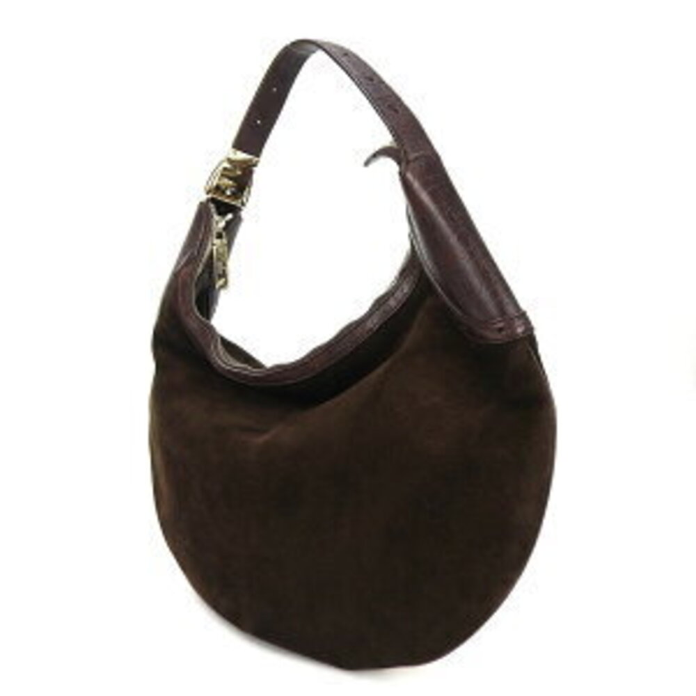 Gucci Shoulder leather bag Black Hobo suede horsebit